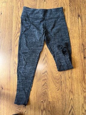 Calvin Klein Charcoal Heather Girls' Active Leggings with Side Cutout